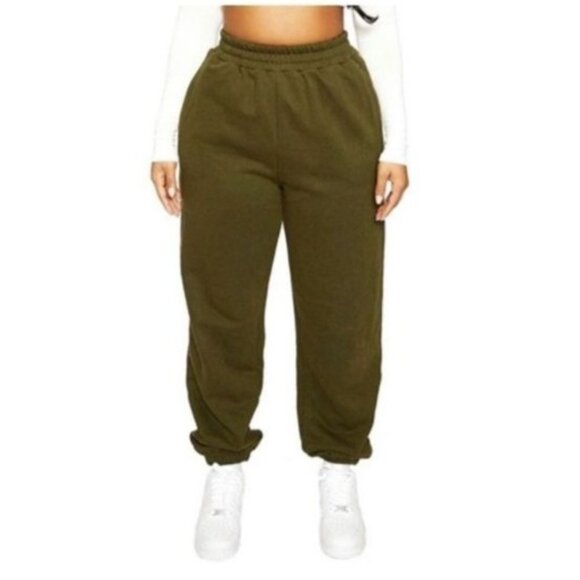 NEW Naked Wardrobe Cotton‎ Blend Sweatpants with Pockets in Olive Green, Size XS - Picture 2 of 10